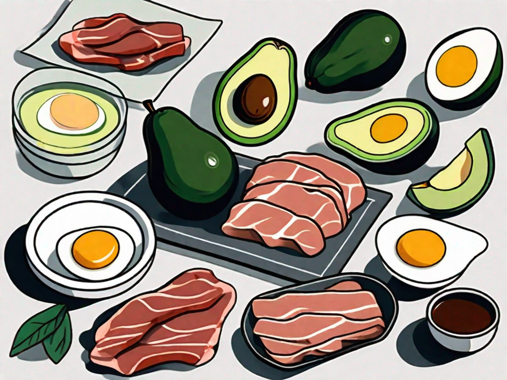 A variety of ketogenic-friendly foods such as avocados