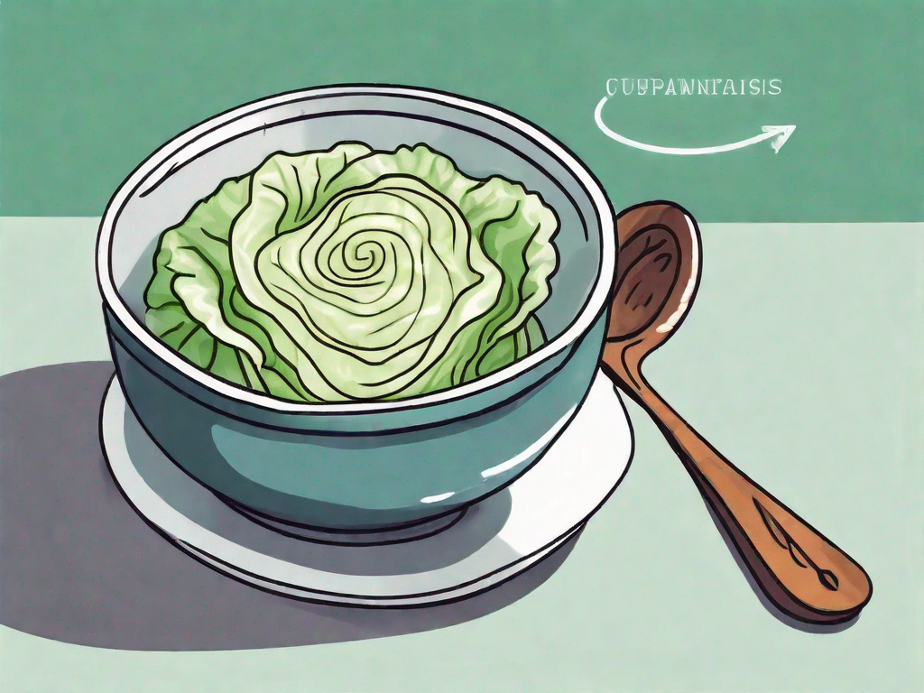 A steaming bowl of cabbage soup (kohlsuppe) with a scale and a question mark to represent the uncertainty of its effectiveness in weight loss