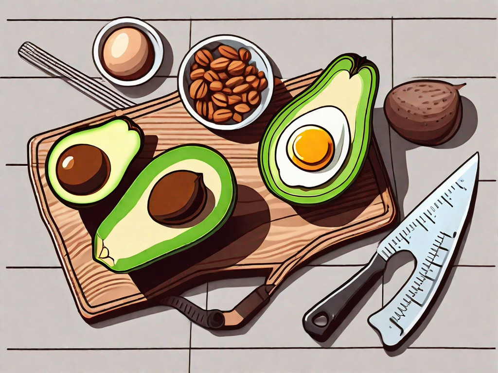 A variety of ketogenic friendly foods like avocados