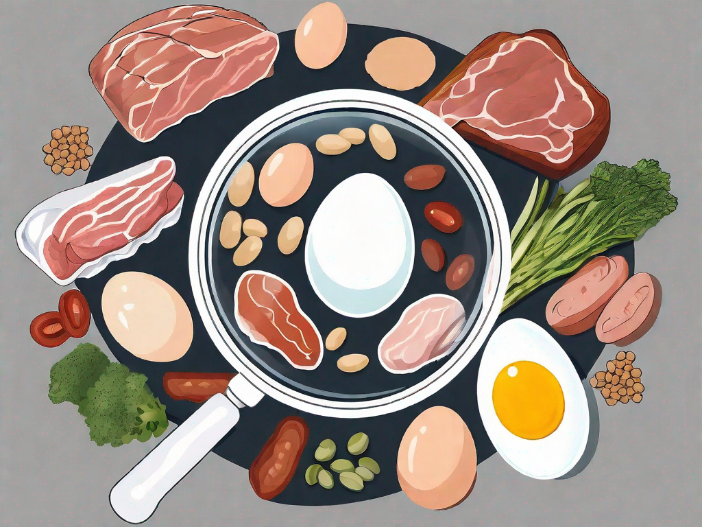 A variety of high-protein foods like eggs