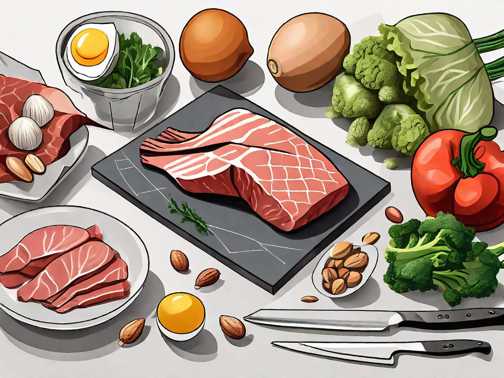 Various low-carb foods like meat