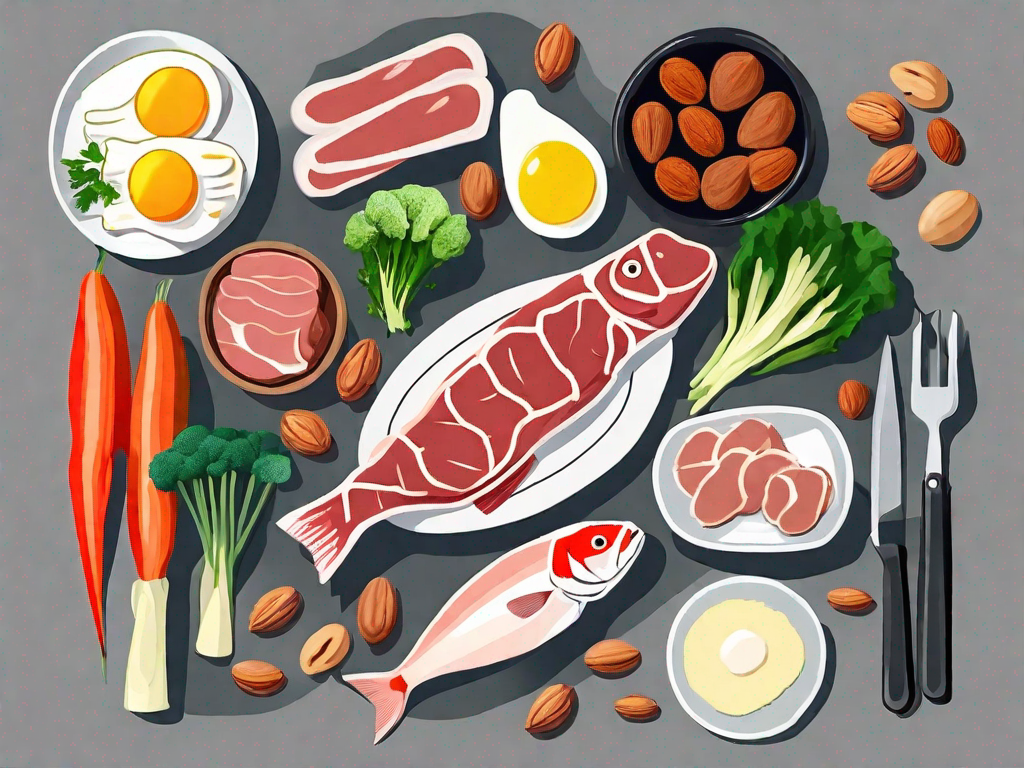 Various low carb foods such as meat